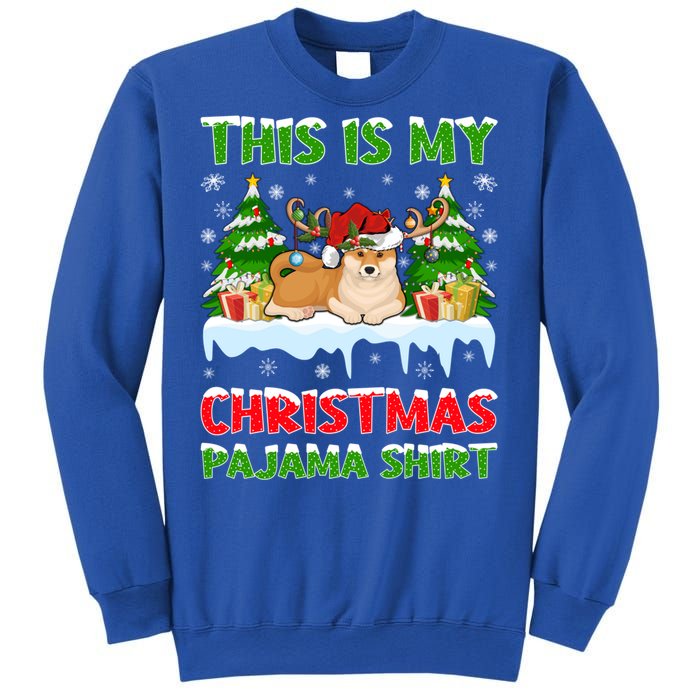 Lighting Xmas This Is My Akita Dog Christmas Pajama Gift Sweatshirt