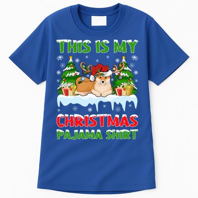 Lighting Xmas This Is My Akita Dog Christmas Pajama Gift Tall T-Shirt