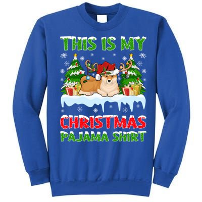 Lighting Xmas This Is My Akita Dog Christmas Pajama Gift Tall Sweatshirt