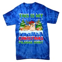 Lighting Xmas This Is My Akita Dog Christmas Pajama Gift Tie-Dye T-Shirt