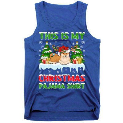 Lighting Xmas This Is My Akita Dog Christmas Pajama Gift Tank Top