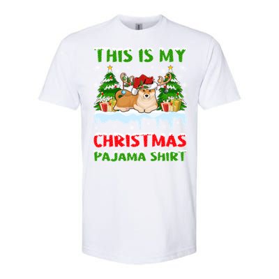 Lighting Xmas This Is My Akita Dog Christmas Pajama Gift Softstyle CVC T-Shirt