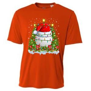 Lighting Xmas Tree Decoration Santa Golf Christmas Cute Gift Cooling Performance Crew T-Shirt