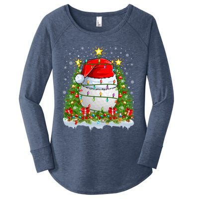 Lighting Xmas Tree Decoration Santa Golf Christmas Cute Gift Women's Perfect Tri Tunic Long Sleeve Shirt