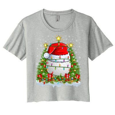 Lighting Xmas Tree Decoration Santa Golf Christmas Cute Gift Women's Crop Top Tee