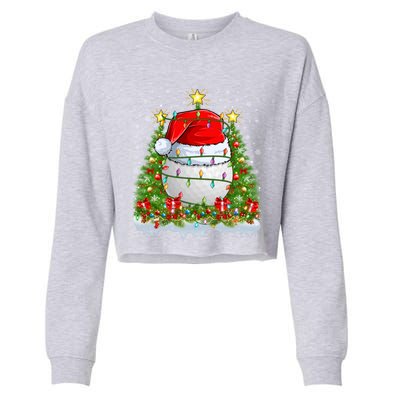 Lighting Xmas Tree Decoration Santa Golf Christmas Cute Gift Cropped Pullover Crew