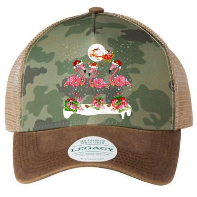 Lighting Xmas Tree Santa Pink Flamingo Christmas Cute Gift Legacy Tie Dye Trucker Hat