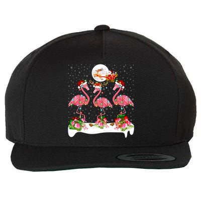 Lighting Xmas Tree Santa Pink Flamingo Christmas Cute Gift Wool Snapback Cap