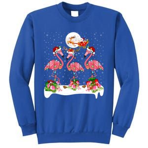 Lighting Xmas Tree Santa Pink Flamingo Christmas Cute Gift Sweatshirt