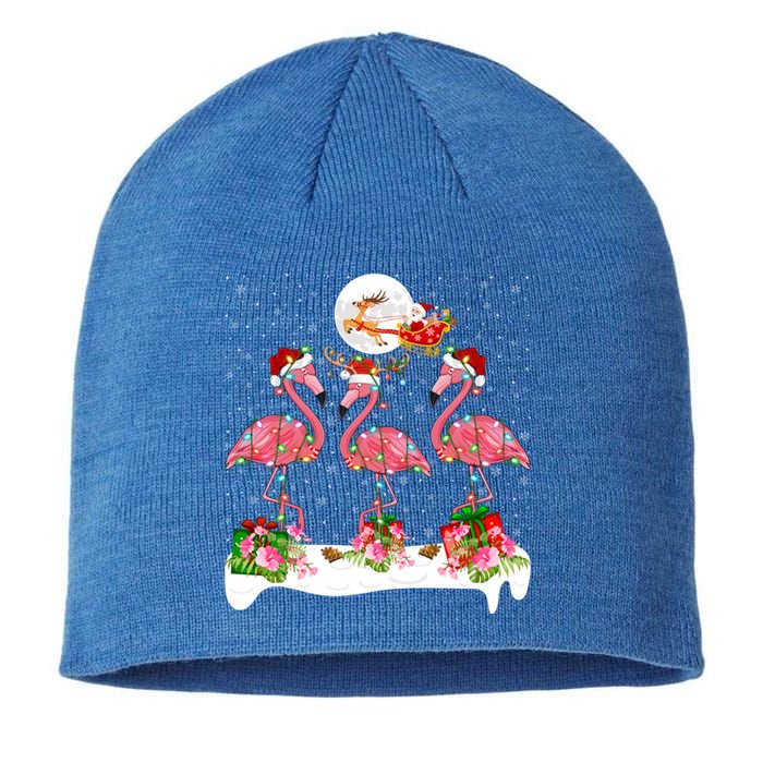 Lighting Xmas Tree Santa Pink Flamingo Christmas Cute Gift Sustainable Beanie