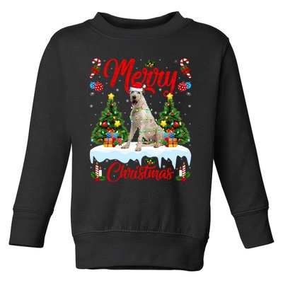 Lights Xmas Tree Santa Irish Wolfhound Dog Christmas Toddler Sweatshirt