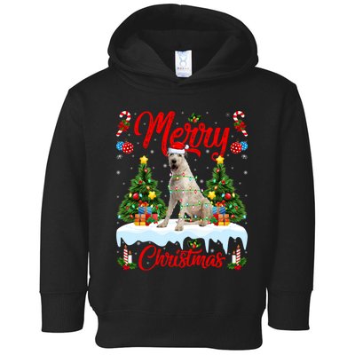 Lights Xmas Tree Santa Irish Wolfhound Dog Christmas Toddler Hoodie