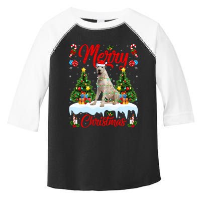 Lights Xmas Tree Santa Irish Wolfhound Dog Christmas Toddler Fine Jersey T-Shirt