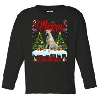 Lights Xmas Tree Santa Irish Wolfhound Dog Christmas Toddler Long Sleeve Shirt