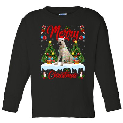 Lights Xmas Tree Santa Irish Wolfhound Dog Christmas Toddler Long Sleeve Shirt