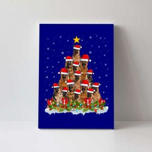 Lighting Xmas Tree Santa Christmas Ger Shepherd Dog Cute Gift Canvas