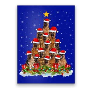 Lighting Xmas Tree Santa Christmas Ger Shepherd Dog Cute Gift Poster