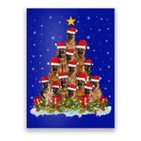 Lighting Xmas Tree Santa Christmas Ger Shepherd Dog Cute Gift Poster