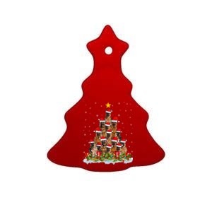 Lighting Xmas Tree Santa Christmas Ger Shepherd Dog Cute Gift Ceramic Tree Ornament