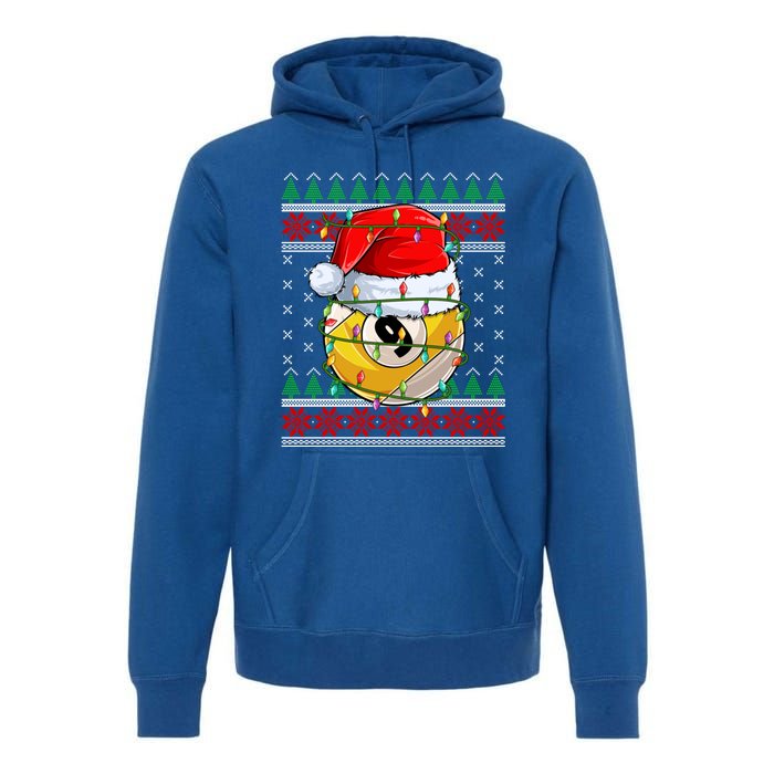 Lighting Xmas Ugly Sweater Style Billiards Christmas Cute Gift Premium Hoodie