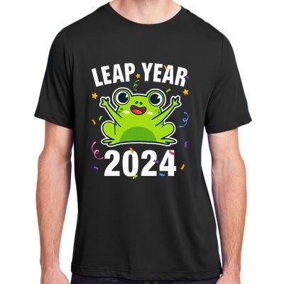 Leap Year 2024 Cute Frog Leap Day Birthday Adult ChromaSoft Performance T-Shirt