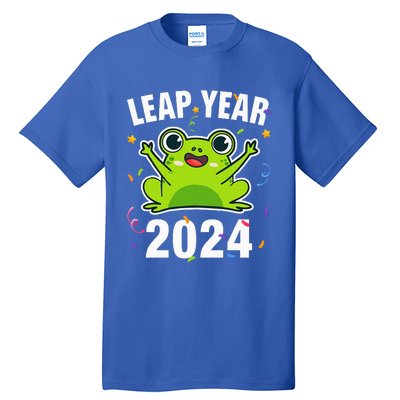 Leap Year 2024 Cute Frog Leap Day Birthday Tall T-Shirt