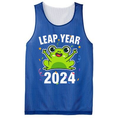 Leap Year 2024 Cute Frog Leap Day Birthday Mesh Reversible Basketball Jersey Tank