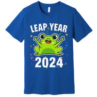 Leap Year 2024 Cute Frog Leap Day Birthday Premium T-Shirt