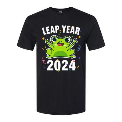 Leap Year 2024 Cute Frog Leap Day Birthday Softstyle CVC T-Shirt