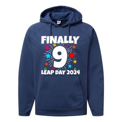 Leap Year 2024 36th Birthday Leap Day Birthday 2024 Performance Fleece Hoodie