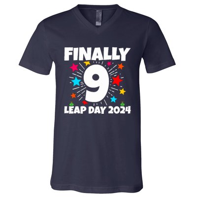 Leap Year 2024 36th Birthday Leap Day Birthday 2024 V-Neck T-Shirt