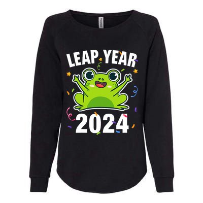 Leap Year 2024 Cute Frog Leap Day Birthday Womens California Wash Sweatshirt