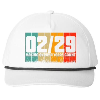 Leap Year 2024 Retro February 29 Birthday Leap Day Snapback Five-Panel Rope Hat