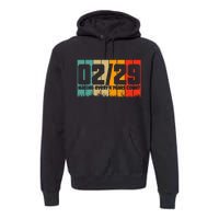 Leap Year 2024 Retro February 29 Birthday Leap Day Premium Hoodie