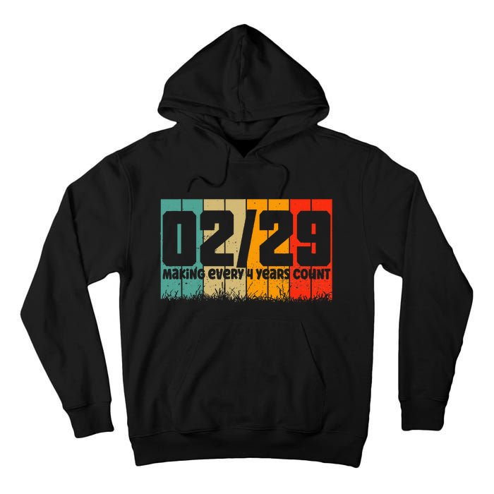 Leap Year 2024 Retro February 29 Birthday Leap Day Tall Hoodie