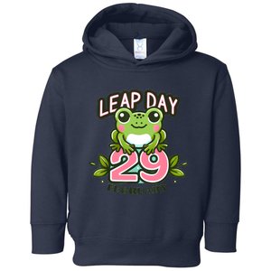 Leap Year 2024 Cute Frog Leap Day Birthday Toddler Hoodie