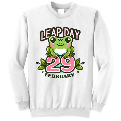 Leap Year 2024 Cute Frog Leap Day Birthday Sweatshirt