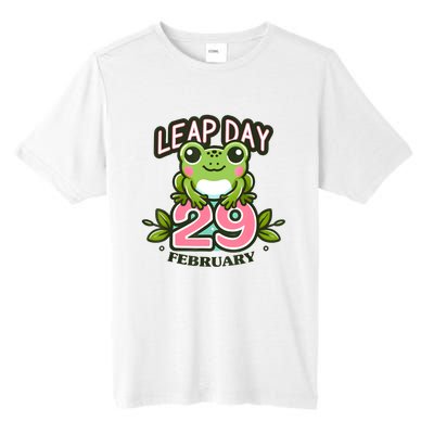 Leap Year 2024 Cute Frog Leap Day Birthday Tall Fusion ChromaSoft Performance T-Shirt