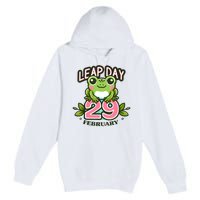 Leap Year 2024 Cute Frog Leap Day Birthday Premium Pullover Hoodie