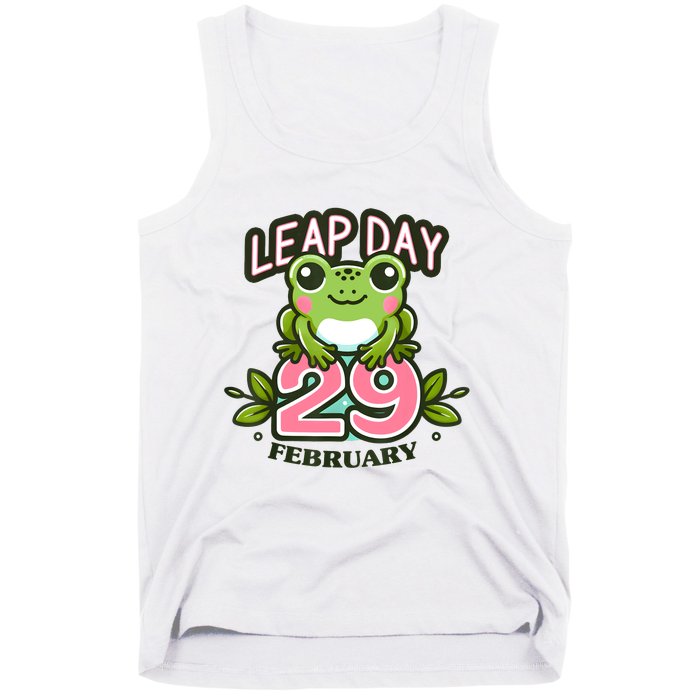 Leap Year 2024 Cute Frog Leap Day Birthday Tank Top