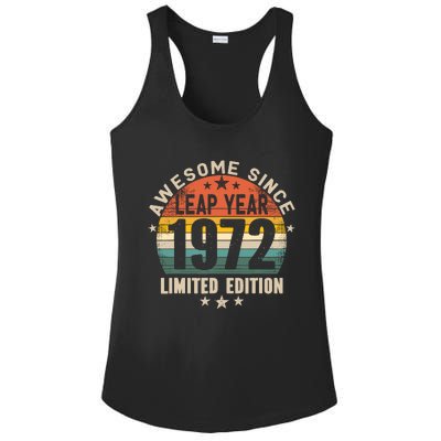 Leap Year 52nd Birthday Awesome Since 1972 Vintage Leap Day Ladies PosiCharge Competitor Racerback Tank