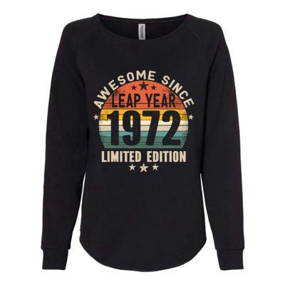 Leap Year 52nd Birthday Awesome Since 1972 Vintage Leap Day Womens California Wash Sweatshirt