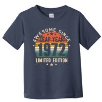 Leap Year 52nd Birthday Awesome Since 1972 Vintage Leap Day Toddler T-Shirt