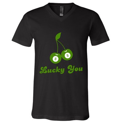 Lucky You Baby 8 Ball Cherry Baby V-Neck T-Shirt