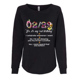 Leap Year Birthday Floral Funny Womens California Wash Sweatshirt