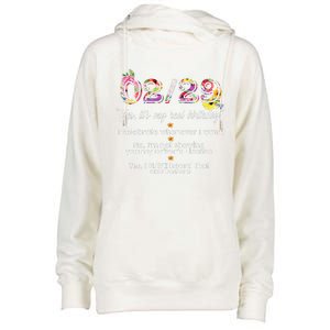 Leap Year Birthday Floral Funny Womens Funnel Neck Pullover Hood