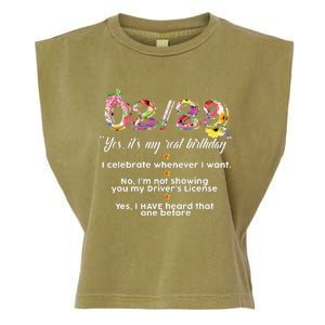 Leap Year Birthday Floral Funny Garment-Dyed Women's Muscle Tee