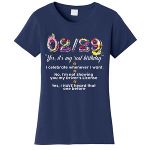 Leap Year Birthday Floral Funny Women's T-Shirt