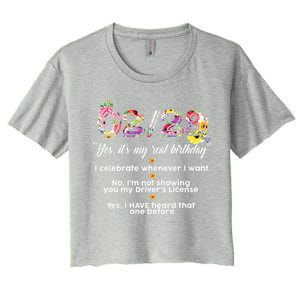 Leap Year Birthday Floral Funny Women's Crop Top Tee