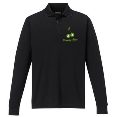 Lucky You Baby 8 Ball Cherry Baby Performance Long Sleeve Polo